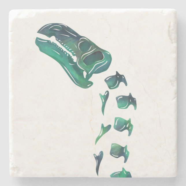 Opal Iguanodon Dinosaur Stone Coaster (Front)