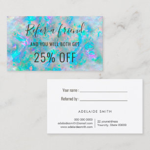 opal inspired referral business card