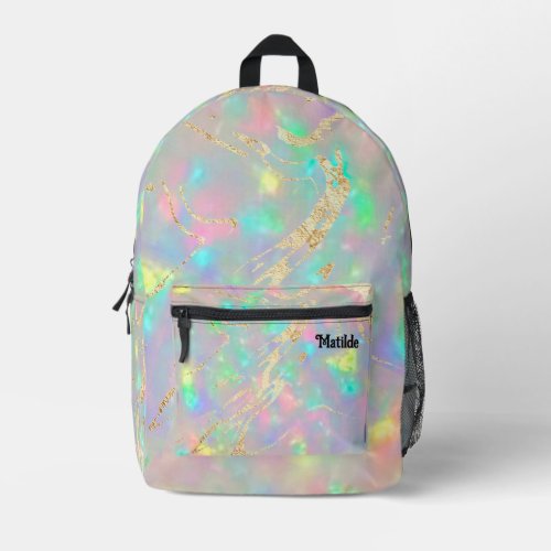 opal inspired texture printed backpack