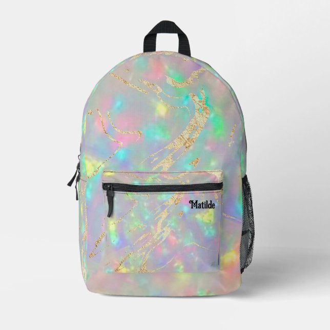 opal inspired texture printed backpack (Front)