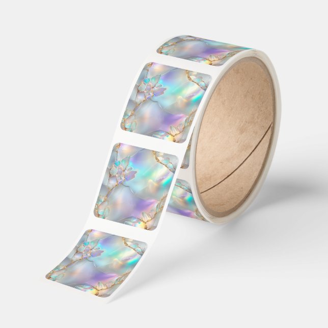 Opal Iridescent    Square Sticker (Roll)