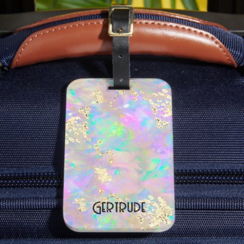  opal mineral photo  luggage tag