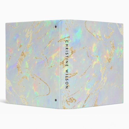 opal mineral stone 3 ring binder