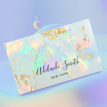 Opal Mineral Stone Photo Business Card by holyart at Zazzle