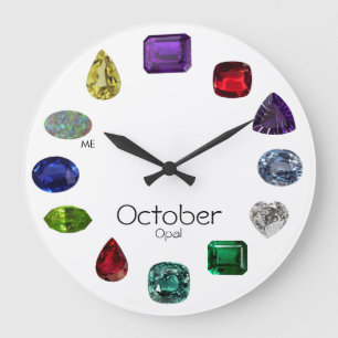 Opal, October Birthstone Large Clock
