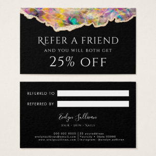 Opal on black Referral Card