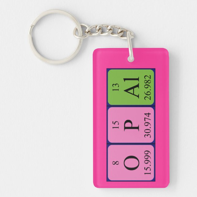 Opal periodic table name keyring (Front)
