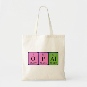 Opal periodic table name tote bag