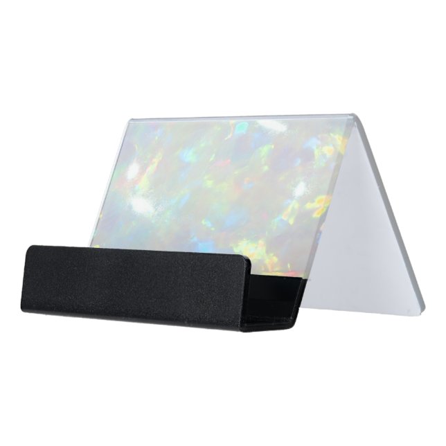 opal photo desk business card holder (Angled Front)