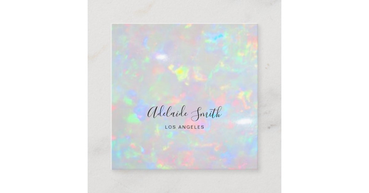 opal photo texture square business card