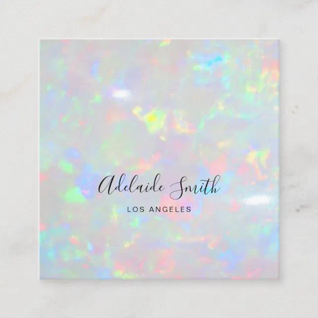 opal photo texture square business card