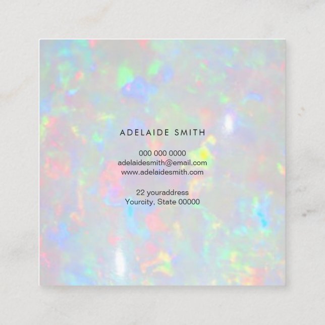 opal photo texture square business card