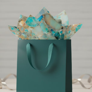 Opal Pretty Blue Aqua Gem Stone Tissue Paper