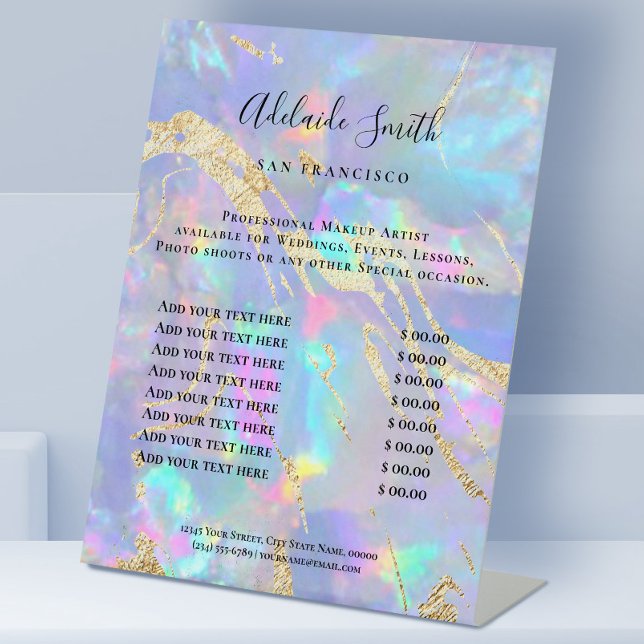  opal price list Pedestal Sign (Creator Uploaded)