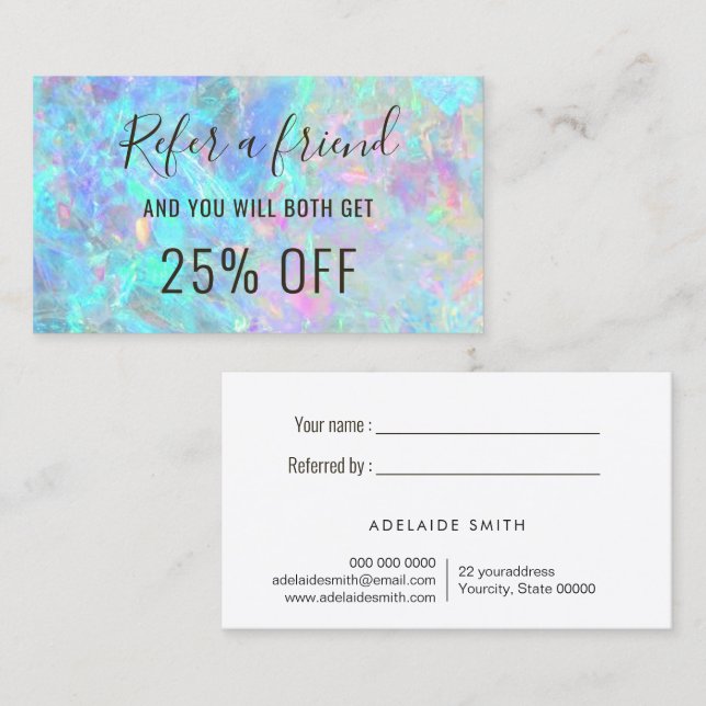 opal referral business card (Front/Back)
