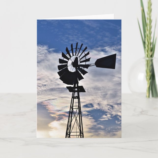 Opal Sky Windmill - 5 X 7 card, blank inside Card (Front)