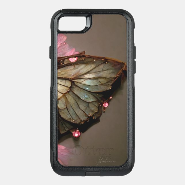 Opal steampunk merchanical butterfly otterbox iPhone case (Back)
