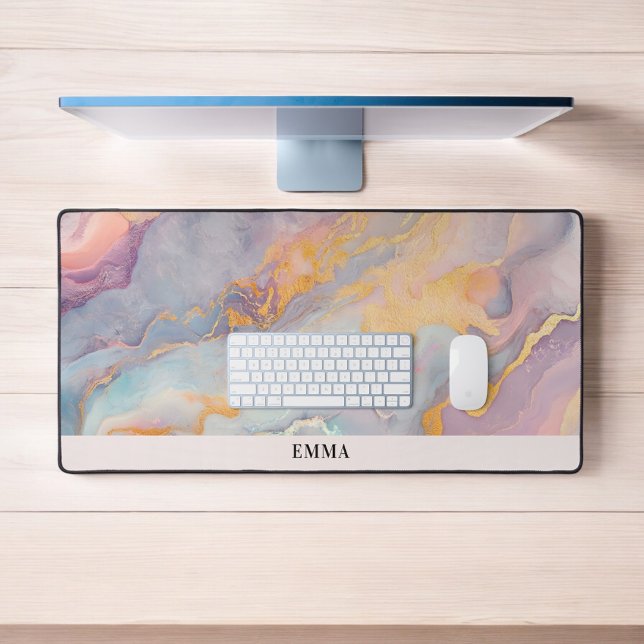 Opal Stone Abstract Texture Desk Mat (Creator Uploaded)