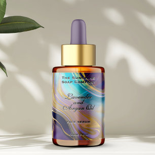 Opal Stone Background Cosmetics Dropper Bottle Label