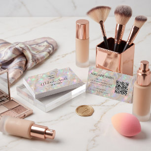 opal stone business card makeup artist elegant