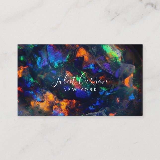 Opal stone Elegant Script Typography  Business Card (Front)