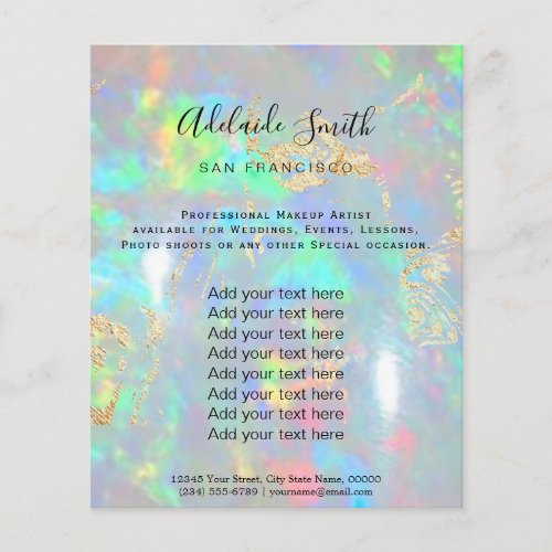 opal stone FAUX holograph Flyer