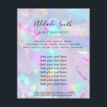 opal stone FAUX holograph purple foil Flyer<br><div class="desc">beauty salon professional makeup artist flyer</div>