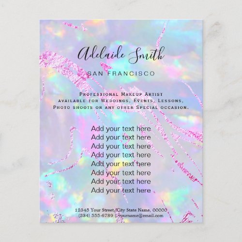 opal stone FAUX holograph purple foil Flyer