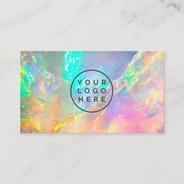 Opal Stone Glitter Feminine logo Business Card (Front)