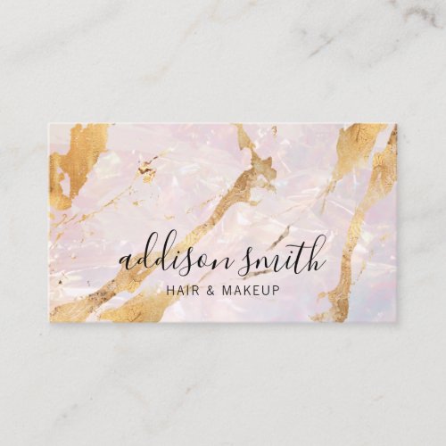 Opal Stone Gold Flux Holographic  Business Card