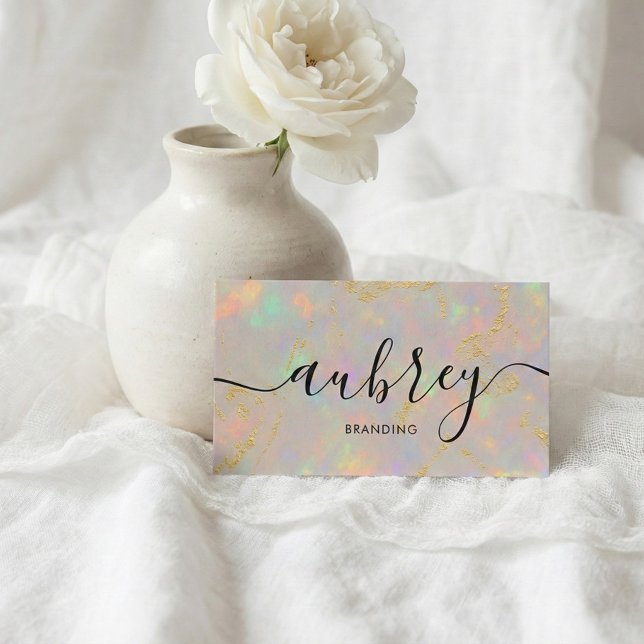 Opal Stone Logo QR Code Business Card (Creator Uploaded)