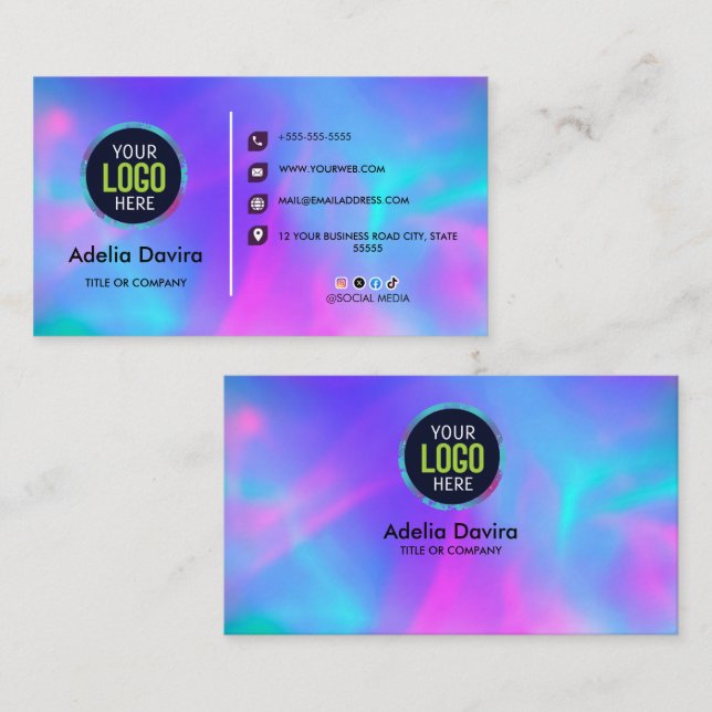 Opal Stone Luxury Business Card Design (Front/Back)