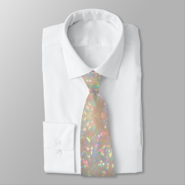 opal stone photo neck tie (Tied)