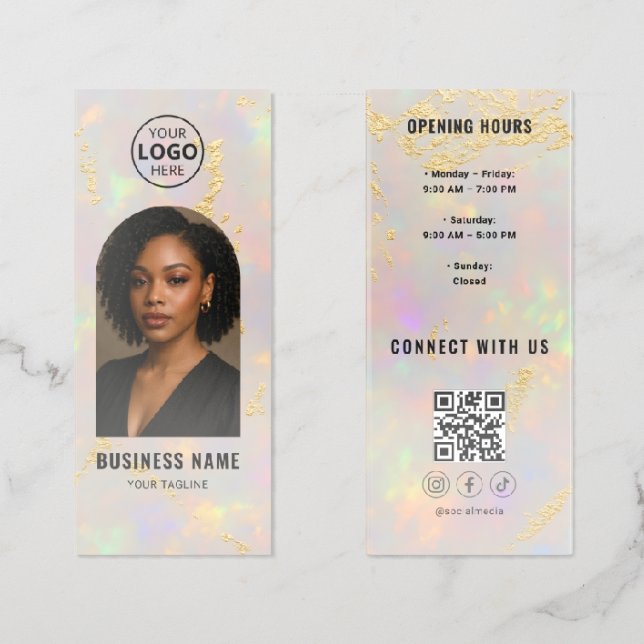 Opal Stone Photo QR Code Brochure (Folded Front and Back)