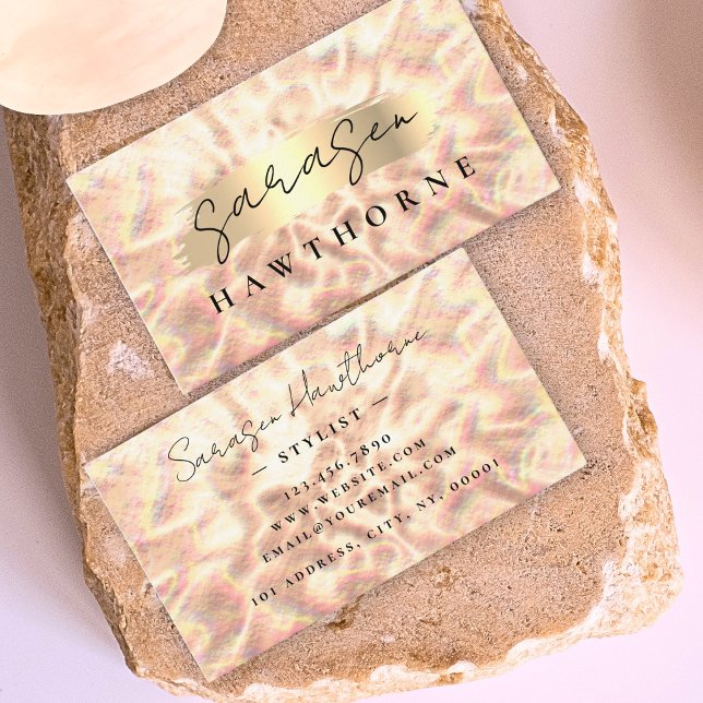 Opal Stone Rose Gold Brush Stroke Luxury Business Card (Creator Uploaded)