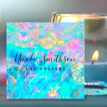 opal texture and faux gold details square