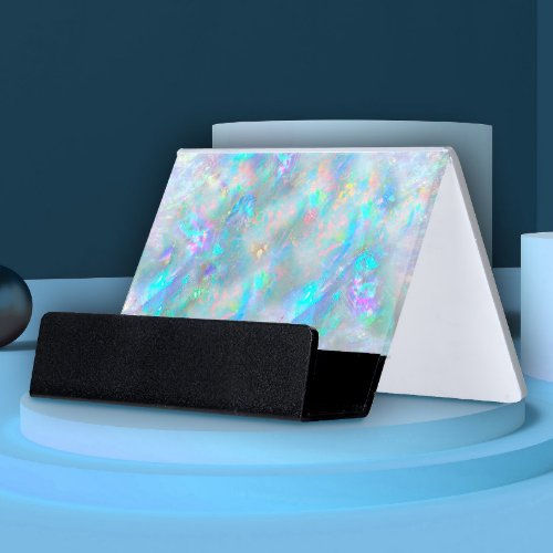 opal texture desk business card holder