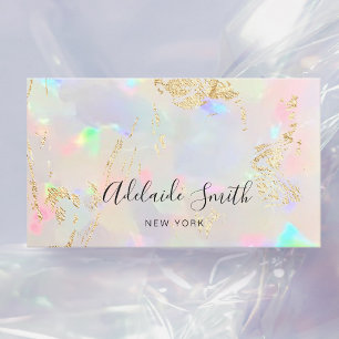 opal texture gold details business card