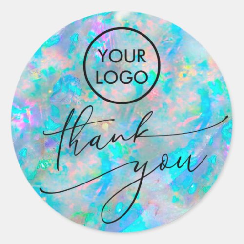 opal texture thank you classic round sticker