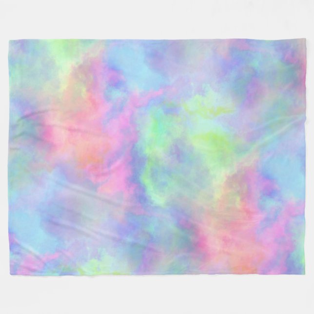 opal watercolor splash : fleece blanket (Front (Horizontal))
