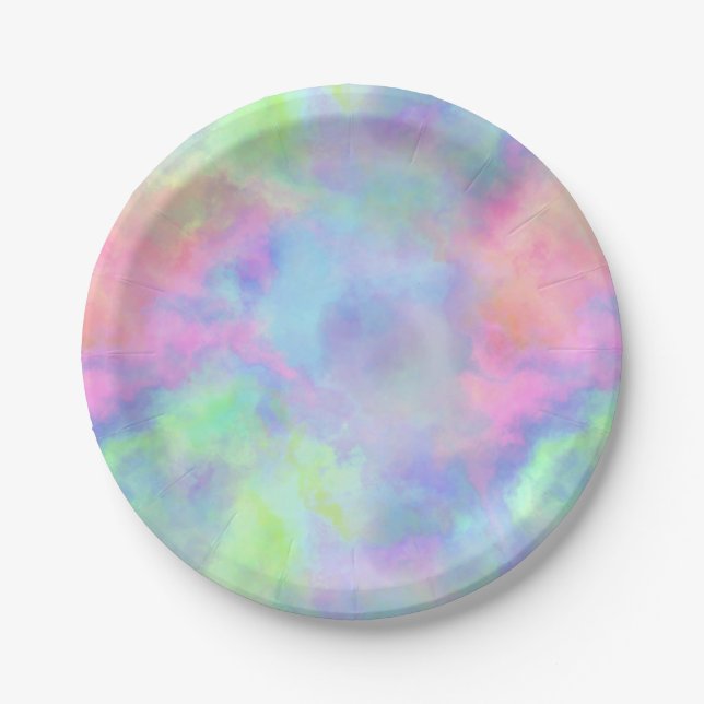 opal watercolor splash : paper plates (Front)