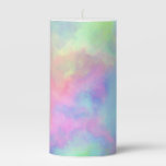 opal watercolor splash : pillar candle
