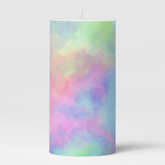 opal watercolor splash : pillar candle