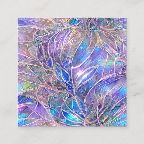 Opalescent Angel Aura Sapphire Aquamarine and Quar Square Business Card