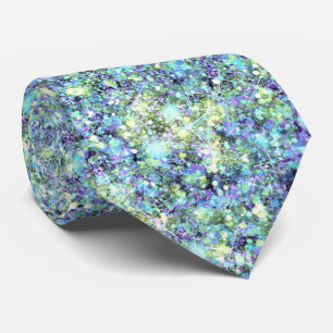 Opalescent Ocean Blue Green Mermaid Glitter Neck Tie