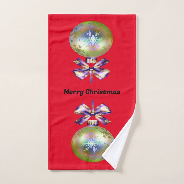 Opalized Lawn Bowls Christmas Bauble, Hand Towel (Hand Towel)
