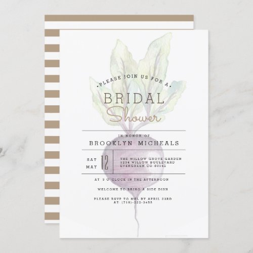 Opaque Beets  Veggie  Watercolor Bridal Shower Invitation