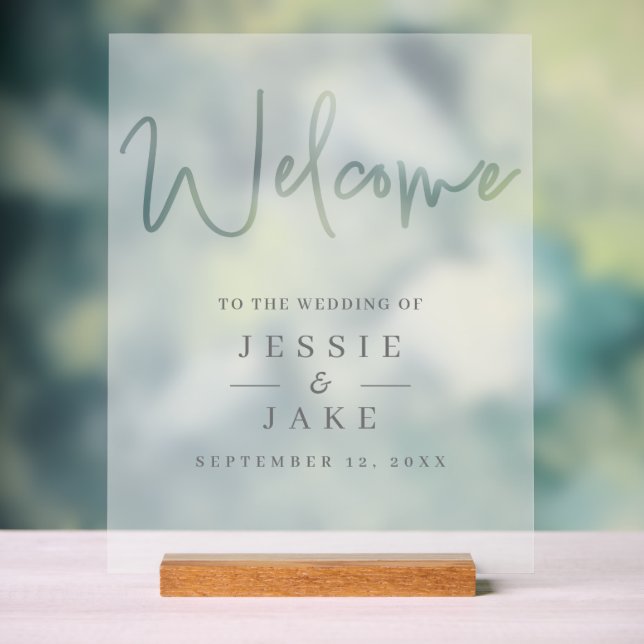 Opaque effect wedding welcome sign (Neutral)