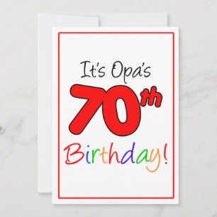 Opa's 70th Milestone Birthday Party Celebration Invitation