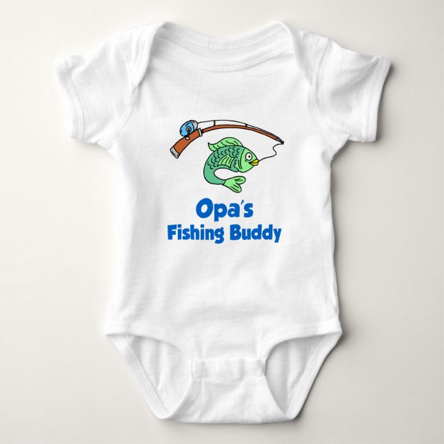 Opa's Fishing Buddy Baby Bodysuit (Front)